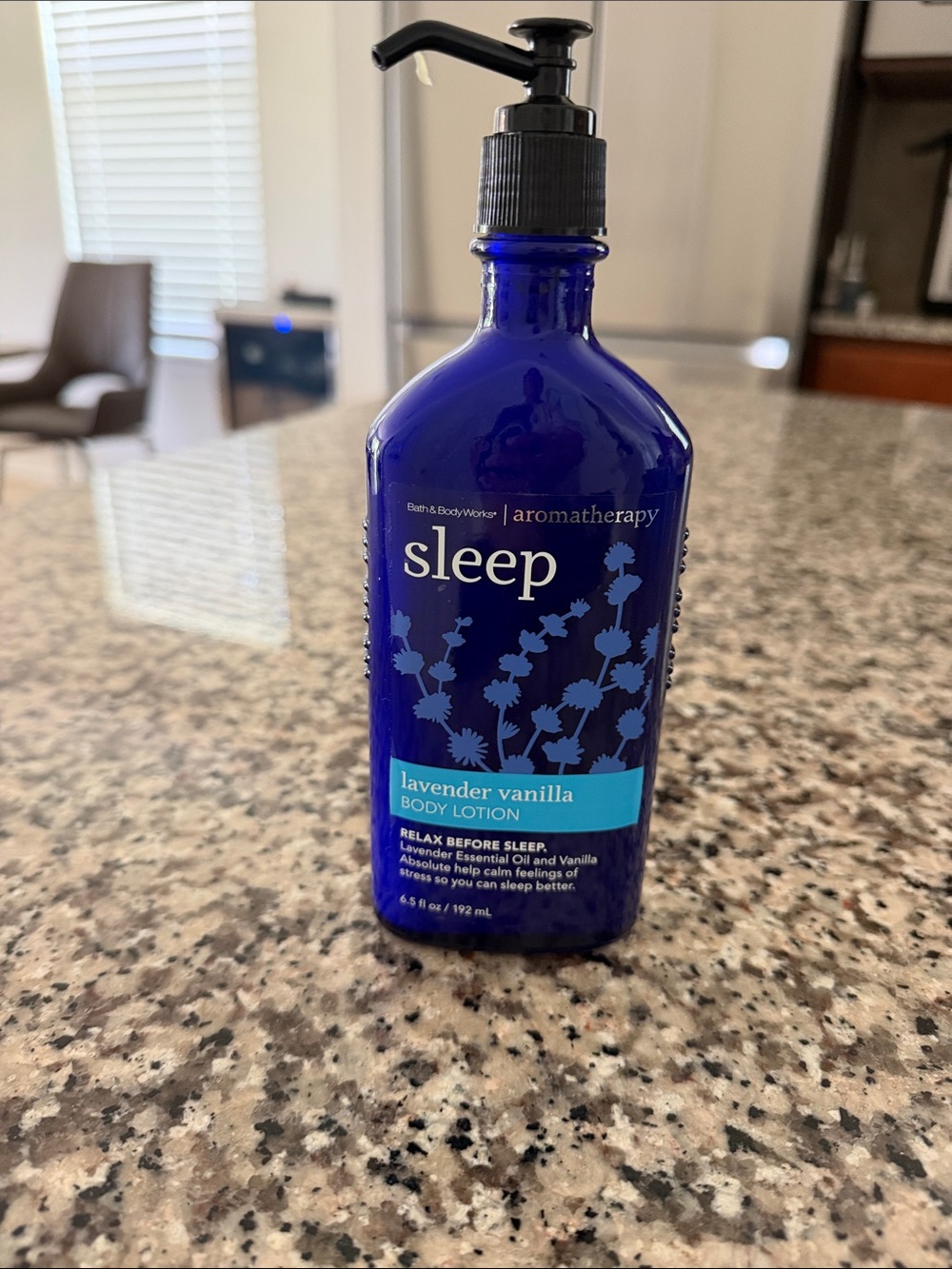 Bath & Body Works Sleep Lavender Vanilla Lotion - Cobalt Blue Bottle